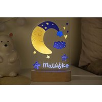 Mond Nachtlicht, Kinderzimmer Nachtlampe Mit Namen, Personalisiertes Nachtlicht Für Kinderzimmer, Geschenk Kinder, Lichtdeko von WooDeeCreations