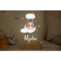 Teddy Nachtlicht, Kinderzimmer Nachtlampe Mit Namen, Personalisiertes Nachtlicht Für Kinderzimmer, Geschenk Kinder, Lichtdeko von WooDeeCreations