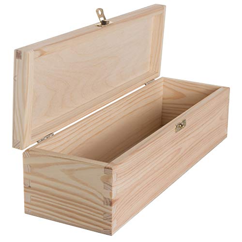 Längliche Holzbox mit Deckel | 33 x 10 x 9 cm | Verschluss | Rechteckige Wertsachen Memory Andenken Aufbewahrung | Unlackiert & unbehandeltes Uni Dekoratives Kiefernholz für Bastelarbeiten Decoupage. Längliche Holzbox mit Deckel | 33 x 10 x 9 cm | Verschluss | Rechteckige Wertsachen Memory Andenken Aufbewahrung | Unlackiert & unbehandeltes Uni Dekoratives Kiefernholz für Bastelarbeiten Decoupage. von WooDeeDoo