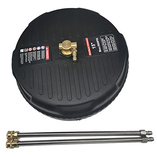 WooDerson 15 Zoll Flächenreiniger Hochdruckreiniger, 3600PSI Oberflächenreiniger Surface Cleaner für Hochdruckreiniger mit 2 Verlängerungsstabbefestigung von WooDerson