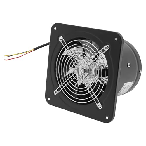 WooDerson 6 Zoll Abluftventilator, 220V Lüftungsgebläse, 150mm Küchenabluftventilator Metall Badlüfter Fan, 220m³/h 40W Rohrventilator Badlüfter, für Haus Bad Küche Garage (Schwarz) von WooDerson