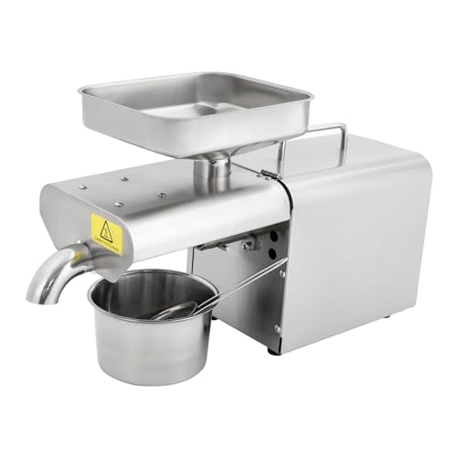 WooDerson 750W Ölpresse 40-240℃ Öl Pressmaschine Kalt Und Heißpressen Elektrische Ölmühle, Bürstenloser Motor, Für Erdnüsse, Walnüsse, Sesamsamen Usw(Silber) von WooDerson