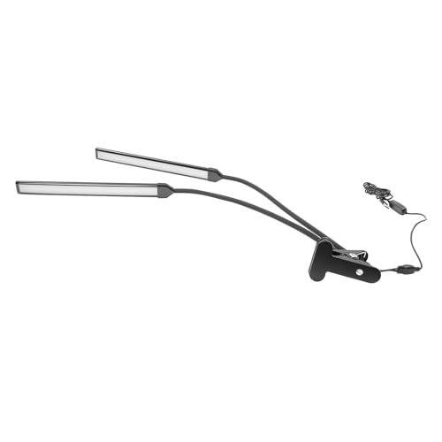 WooDerson Doppelkopf Tischlampe LED, Schreibtischlampe 3 Farben 10-100% Stufenlos Dimmbar, Mit USB Aufladung, Für Kinder, Schlafzimmer, Lektüre, Büros von WooDerson