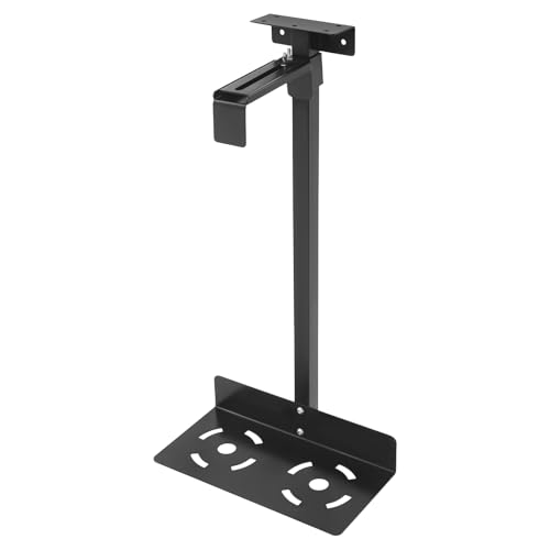 WooDerson Hängende Computer-Host-Halterung, Kaltwalzstahl Computer Aufhängung Halter, Desktop-Host-Box-Aufhänger, Tragfähigkeit 30kg (Schwarz, Quadratrohr mit Kühllöcher) von WooDerson