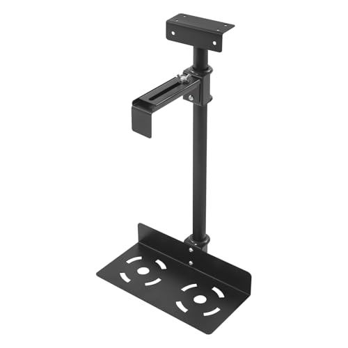 WooDerson Hängende Computer-Host-Halterung, Kaltwalzstahl Computer Aufhängung Halter, Desktop-Host-Box-Aufhänger, Tragfähigkeit 30kg (Schwarz, Rundes Rohr mit Kühllöcher) von WooDerson