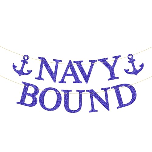 Navy gebundenes Banner – Boot Camp Dekorationen Militär Marine Dekorationen Abschiedsparty Willkommenszeremonie Versorgung Blau Glitzer Navy gebundenes Banner – Boot Camp Dekorationen Militär Marine Dekorationen Abschiedsparty Willkommenszeremonie Versorgung Blau Glitzer von WooHooMoMo