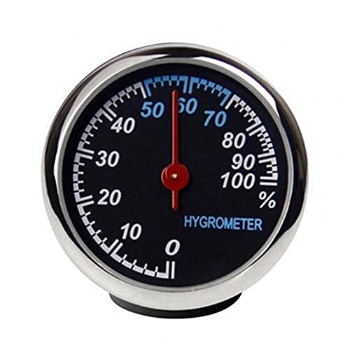 Wooauto Mini Auto Uhr/Thermometer/Hygrometer 40mm Auto Interieur Mini Quarzuhr Uhr Hygrometer Thermometer Armaturenbrett Ornament Temperaturanzeige Lüftungsschlitz Dekoration Ornamente,Hygrometer von Wooauto