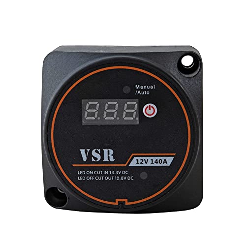 Wooauto Spannungsgesteuertes Trennrelais 12V 140A Dual Batterie Isolator Automatisches Laden Relais (VSR) Vollautomatisches Batterie Trennrelais Intelligente Auto Batterie Relais,Schwarz von Wooauto