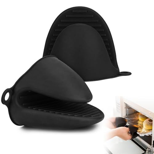 1 Paar Ofenhandschuhe, dick, aus Silikon, hitzebeständig, Küchenhandschuhe, rutschfest, hitzebeständiger Küchenhandschuh zum Kochen, Grillen, Kochen von Woobroo