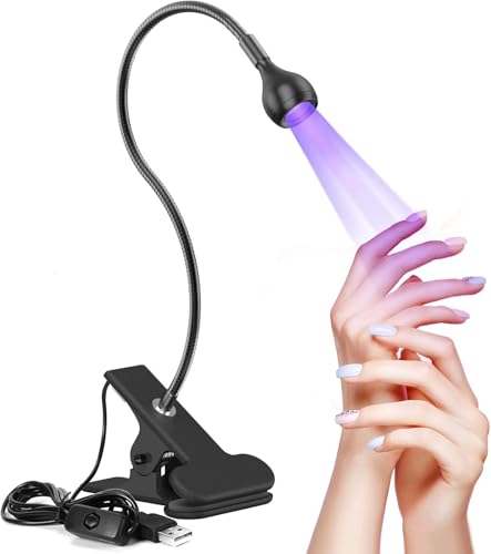 5W UV Lampe für Gelnägel, USB Mini Klein UV Lampe Nägel mit Sicherungsclip und 360 Grad drehbarem Kopf für die Maniküre Trockene Fingernägel von Woobroo