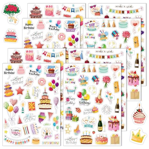 Woobroo Aufkleber Set für Geburtstagsgeschenke, über 200 Aufkleber zum Basteln, dauerhaft, DIY Alles Gute zum Geburtstag Scrapbooking Aufkleber, Fotoalbum, Scrapbook Zubehör Woobroo Aufkleber Set für Geburtstagsgeschenke, über 200 Aufkleber zum Basteln, dauerhaft, DIY Alles Gute zum Geburtstag Scrapbooking Aufkleber, Fotoalbum, Scrapbook Zubehör von Woobroo