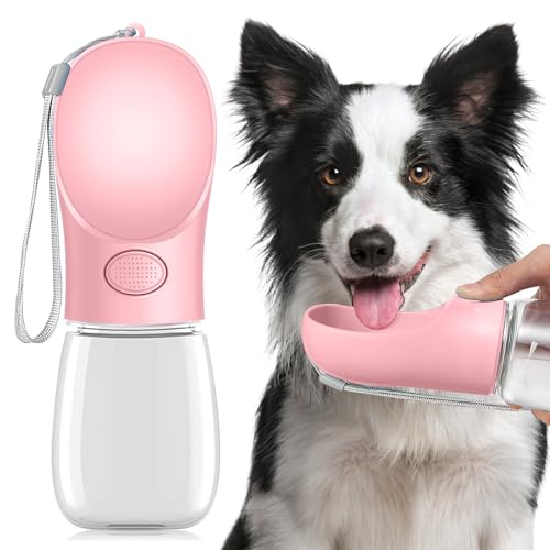 Hunde-Wasserflasche zum Spazierengehen, 350 ml, Reise-Wasserflasche, tragbarer Haustier-Wasserspender, antibakteriell, lebensmittelecht, auslaufsicher, für Hunde und Katzen, Haustier-Trinkbecher Hunde-Wasserflasche zum Spazierengehen, 350 ml, Reise-Wasserflasche, tragbarer Haustier-Wasserspender, antibakteriell, lebensmittelecht, auslaufsicher, für Hunde und Katzen, Haustier-Trinkbecher von Woobroo