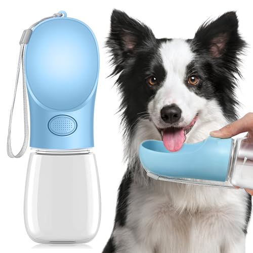 Hunde-Wasserflasche zum Spazierengehen, 500 ml Reise-Wasserflasche, tragbarer Haustier-Wasserspender, antibakteriell, lebensmittelecht, auslaufsicher, für Hunde und Katzen, Haustier-Trinkbecher Hunde-Wasserflasche zum Spazierengehen, 500 ml Reise-Wasserflasche, tragbarer Haustier-Wasserspender, antibakteriell, lebensmittelecht, auslaufsicher, für Hunde und Katzen, Haustier-Trinkbecher von Woobroo