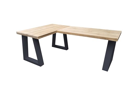 Wood4you - Eckschreibtisch - Vancouver - Industrieholz 190 x 140 cm von WOOD4YOU