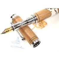 Holzfüller, Füller, Füllfederhalter Aus Holz/Intarsie Ein Füller Hellem Walnußholz Tolles Geschenk von WoodArtGermany