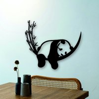 Ruhende Panda Schlafend Auf Einem Ast | Liebhaber, Geburtstag, Housewarming, Valentinstag Geschenk Sleepy Animal Wandkunst Figur Innendekoration von WoodArtHomeDeco