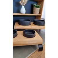 Hundenapf/Futterstation Aus Wildeiche Massivholz Und Stahlfüßen Hundenapf/Futterstation Aus Wildeiche Massivholz Und Stahlfüßen von WoodArtWindeckShop