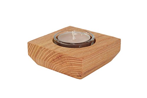 WoodBi | „Kuranso“ Teelichthalter aus Holz – roserne Akazie | Qualitativ hochwertiger Kerzenständer | Kerzenhalter in modernem Still | Handmade in Germany (1 Stück) von WoodBi
