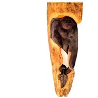 Hand Geschnitzt Elefant, Holz Elefant Statue, Schnitzen Treibholz Home Decor, Wandbehang 25 "x8" von WoodCarvingArt