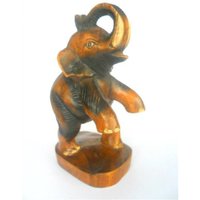 Handgefertigte Holz Hand Geschnitzte Carving Ständigen Elefant Bein Bis Kunst Hauptdekor 10 "X 6" X 4 " von WoodCarvingArt