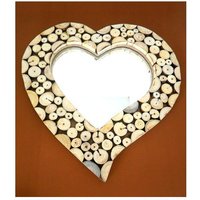 Handgemachte Slice Rustikale Teak Holz Wand Hängen Herz Gestalten Spiegel Aus Home Art Decor Mirror 13 "x 13" von WoodCarvingArt