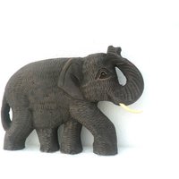 Handgeschnitzte Elefant Holzschnitzerei Wandbehang Art Decor Holz Handarbeit Teak Geschenk 6, 75"x4, 5" von WoodCarvingArt