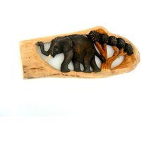 Handgeschnitzte Elefanten Holzschnitzerei Elefant Natürliche Teak Holz Handgemachte Hölzerne Elefant-Kunst-Home Decor/Geschenk-16 "x 7" von WoodCarvingArt
