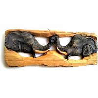 Hölzerne Elefanten, Elefantenstatue, Holzschnitzerei, Carving Hand Carved Elephant, Treibholz Home Decor, Wall Hanging, Geschenk von WoodCarvingArt