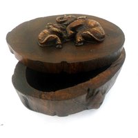 Holz-Box Natürliche Teak Holz Rustikale Treibholz Runde Elefant Box Zurückgefordert Mit Swing Lid Home Art Dekor Handgefertigt/Zen Geschenk 3 von WoodCarvingArt