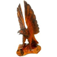 Holzschnitzerei Adler Hand Geschnitzten Natürliche Teak Holz Wilde Adler-Vogel-Kunst-Home Decor/Geschenk 14 "x 7"x8" von WoodCarvingArt