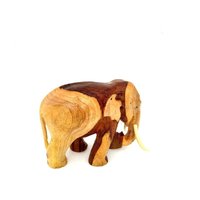 Holzschnitzerei Elefant Handgeschnitzter Natürliche Teak Holz Handgemachte Kunst Wohnkultur/Geschenk 18 "X 4.5" X 10" von WoodCarvingArt