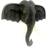Holzschnitzerei Elefant Kopf Natur Teak Holz Handgeschnitzt Wandbehang Handarbeit Kunst Home Dekor/Geschenk 11"x10.5" von WoodCarvingArt