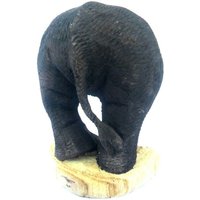 Holzschnitzerei Elefant Rückseite Fanny Art Handgeschnitztes Handgemachtes Natürliches Teakholz Geschnitzter Wohnkultur Kunst/Geschenk 5 "x 3, 75" von WoodCarvingArt
