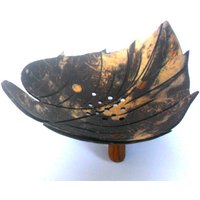 Natürliche Kokosnuss Shell Seife Schale Blatt Form Von Hand Geschnitzt Handgefertigte Holz Schnitzen Home Art Dekor/Zen Kunst Geschenk 5, 25 "X4 von WoodCarvingArt