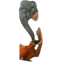 Natürliche Teak Holz Schnitzerei Elefantenkopf Kunst Handgeschnitzt Elefant Wandbehang Home Art Decor Handgemacht/Geschenk 29"x11" von WoodCarvingArt