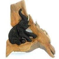 Natürliche Teak Holzschnitzerei Sitzender Elefant Art Home Decor Wandbehang Holz Handgeschnitzt/Geschenk 17" X 12, 75" von WoodCarvingArt