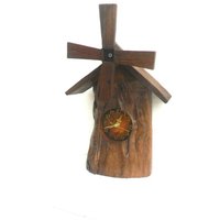 Natürliche Teakholz Holzschnitzerei Windmühle Clock Geschnitzt Wand Hängenden Home Art Decor Handgemachte Natürliche Rustikal Treibholz Uhr 10 von WoodCarvingArt