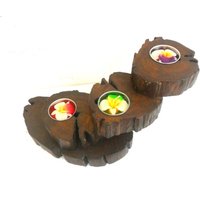 Teak Holz Kerzenhalter Set Live Edge Drei Arm Reclaimed Teelicht Rustikal Treibholz Handarbeit Natur Home Decor/Zen Art Geschenk von WoodCarvingArt