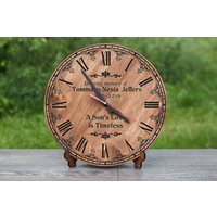 Erinnerungsgeschenk Für Verlust Des Sohnes, Sohnes Geschenk, Sympathiegeschenk Gedenkuhr, Gedenkgeschenk Männer, Holzgedenkgeschenk von WoodClockUA