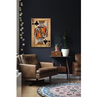 King Of Clubs, Gerahmte Drucke Für Spielzimmer Dekor, Holz Wandkunst, Wanddekoration, Holzschild, Wandbehang, Wohndekoration Geschenk von WoodDecorWallArt