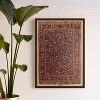 Leyan, Bedruckte Perserteppich Für Wanddekoration, Boho Rustikales Wohndekor, Holzwandkunst, Digitaldrucke, Wohndekoration, Wandkunst von WoodDecorWallArt