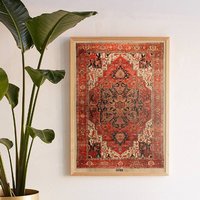 Simru, Gerahmte Wandteppich Wandbehang Für Wohnzimmer Dekor, Wand Dekor, Boho Rustikales Wohndekor, Holz Wandkunst, Digitaldrucke von WoodDecorWallArt