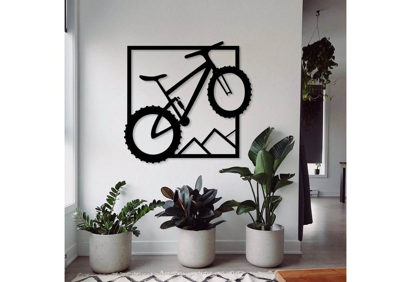 WoodFriends Wandbild aus Holz Mountainbike BMX Fahrrad Holzschild zum Aufkleben, Fahrradliebhaber Wandkunst Geburtstagsgeschenk Radler Radsport Berge von WoodFriends