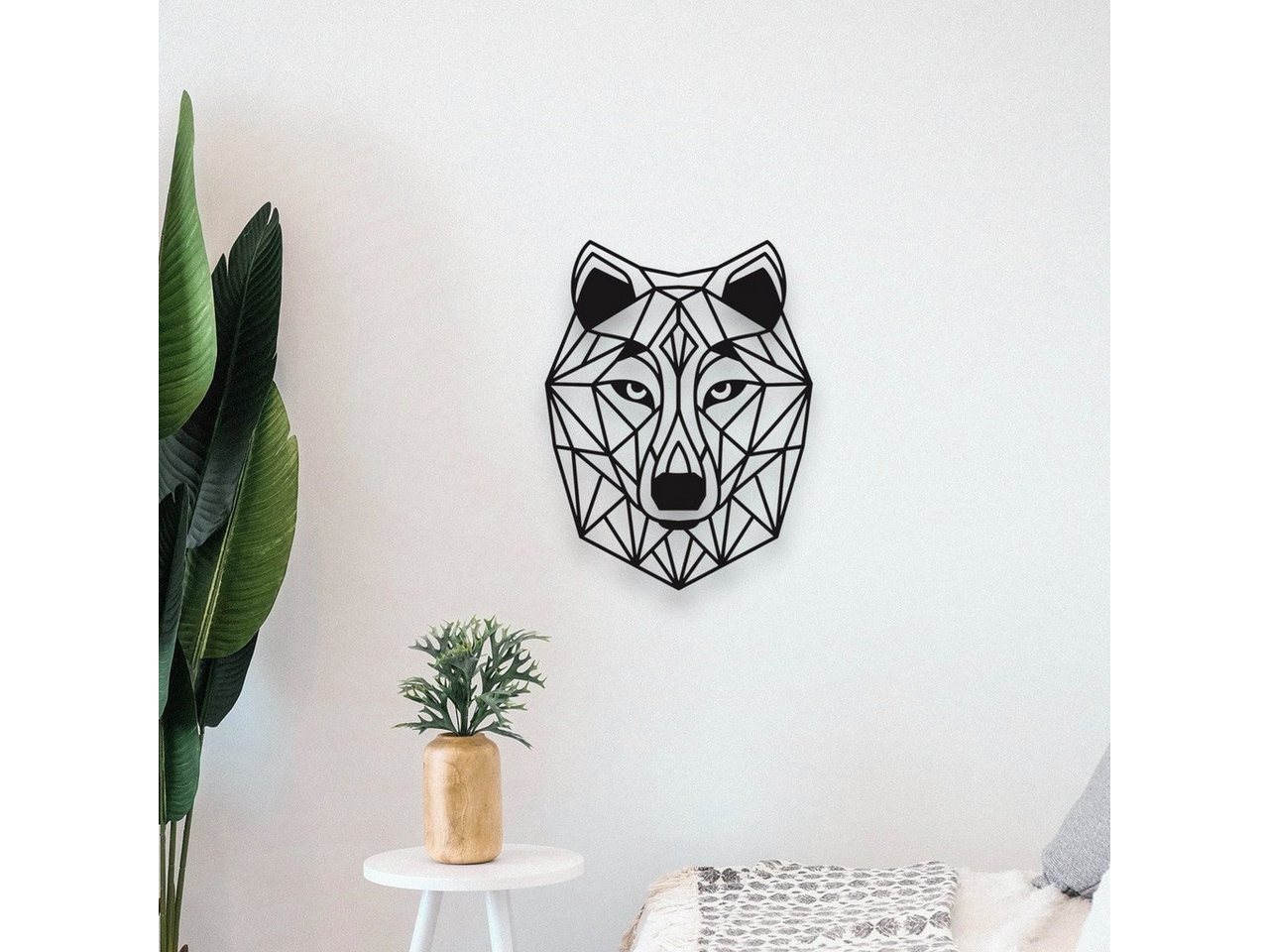 WoodFriends Wandbild aus Holz Wolf Holzschild zum Aufkleben Wölfe Wolfkopf Deko, Wandkunst Geburtstagsgeschenk Jäger Wolfliebhaber Kinderzimmer von WoodFriends