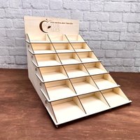 Personalisiertes Warendisplay Aufsteller Aus Holz Mit Logo Und Wunschtext Werbemittel Warenpräsentation Theke Rezeption Snackbar Kosmetik von WoodFriendsDE