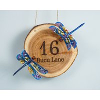 Blaue Libelle/Gartenschild Wanddeko Wandschild Weihnachtsdeko Blaue Libelle/Gartenschild Wanddeko Wandschild Weihnachtsdeko von WoodGlassDecor