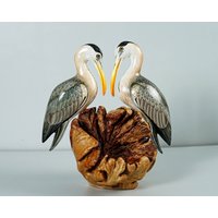 Bunte Reiher Statue, Romantisch, Bemalte Skulptur, Holz Schnitzerei Figur, Vogel Tabletop, Housewarming, Paar Dekor, Weihnachtsgeschenk Bunte Reiher Statue, Romantisch, Bemalte Skulptur, Holz Schnitzerei Figur, Vogel Tabletop, Housewarming, Paar Dekor, Weihnachtsgeschenk von WoodGlassDecor