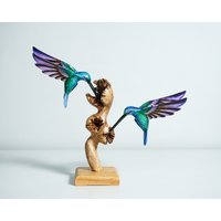 Paar Grüne Kolibri Statue, Blau, Bemalte Skulptur, Holz Schnitzen Figur, Vogel Colibri, Wohnkultur, Hochzeitsgeschenk, Weihnachten Paar Grüne Kolibri Statue, Blau, Bemalte Skulptur, Holz Schnitzen Figur, Vogel Colibri, Wohnkultur, Hochzeitsgeschenk, Weihnachten von WoodGlassDecor