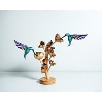 Paar Grüne Kolibri-statue, Blauer Vogel, Gemalte Skulptur, Handgemalt, Kunstwerk, Handgemachtes Schnitzen, Wohnzimmer-Dekor, Weihnachtsgeschenk Paar Grüne Kolibri-statue, Blauer Vogel, Gemalte Skulptur, Handgemalt, Kunstwerk, Handgemachtes Schnitzen, Wohnzimmer-Dekor, Weihnachtsgeschenk von WoodGlassDecor