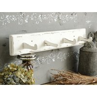 Shabby Chic Garderobe Pegs Haken, Weiß Holz Hutschiene, Wandhalterung, Gemaltes Distressed Wandregal, Eingangsbereich Badezimmer Handtuchhalter von WoodHistory